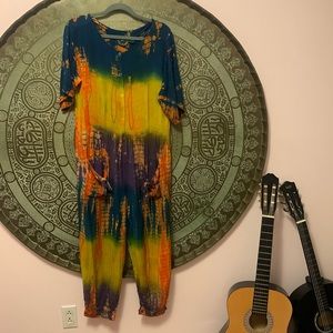 Rosey Tomato DEADSTOCK Vintage Button-Up Unique Tie-Dye Jumper Made in India